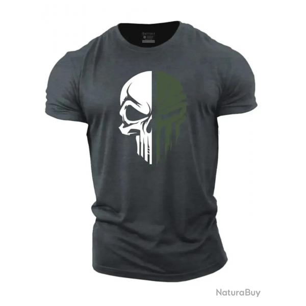 3D Men's T shirt for men Print Military Skull T Shirt Oversized Gym Short-Sleeved Sportswear Men Clo