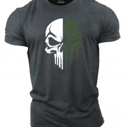 3D Men's T shirt for men Print Military Skull T Shirt Oversized Gym Short-Sleeved Sportswear Men Clo