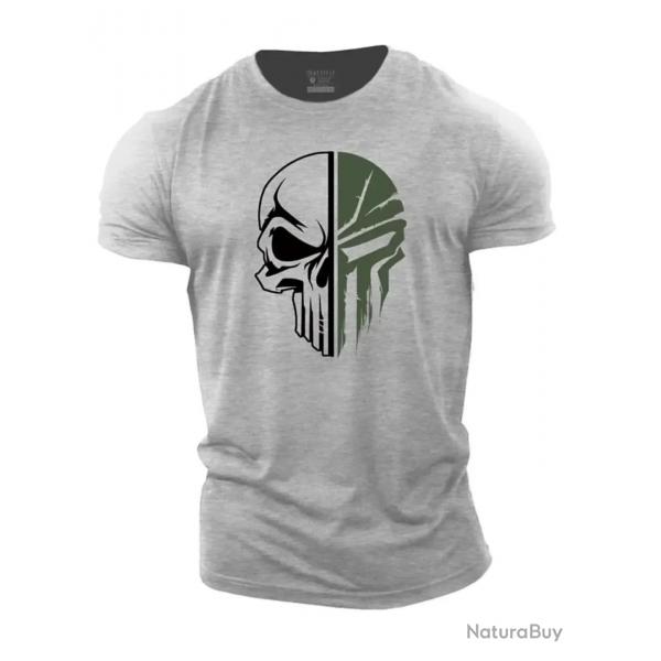 3D Men's T shirt for men Print Military Skull T Shirt Oversized Gym Short-Sleeved Sportswear Men Clo