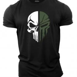3D Men's T shirt for men Print Military Skull T Shirt Oversized Gym Short-Sleeved Sportswear Men Clo