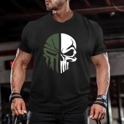 3D Men's T shirt for men Print Military Skull T Shirt Oversized Gym Short-Sleeved Sportswear Men Clo