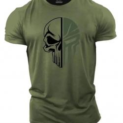 3D Men's T shirt for men Print Military Skull T Shirt Oversized Gym Short-Sleeved Sportswear Men Clo