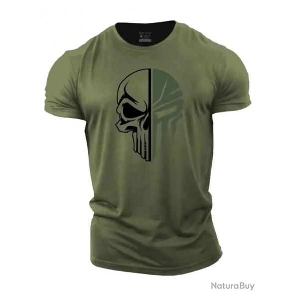 3D Men's T shirt for men Print Military Skull T Shirt Oversized Gym Short-Sleeved Sportswear Men Clo