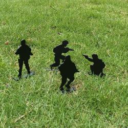 Air Gun / Air Soft Animal/ Silhouette Knock-Down Target 4 Pcs Set - Black Soldiers