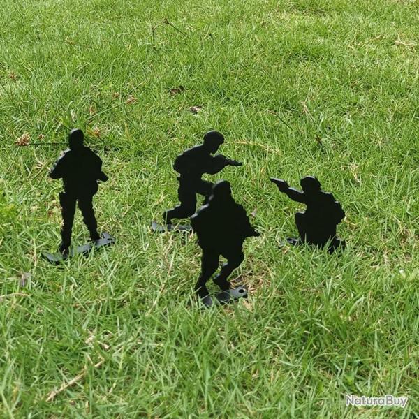 Air Gun / Air Soft Animal/ Silhouette Knock-Down Target 4 Pcs Set - Black Soldiers