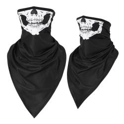 Breathable Sport Skull Face Bandana Half Printed Mask Ski Reusable Tube Scarf Fishing Hiking Running