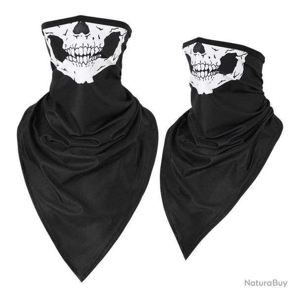 Breathable Sport Skull Face Bandana Half Printed Mask Ski Reusable Tube Scarf Fishing Hiking Running