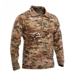 Camouflage Outdoor Elastic Long Sleeved T-shirt Breathable Quick Drying Slim Fit Tactical Top Half Z