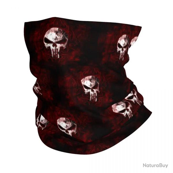 Custom Punisher Skeleton Skull Neck Gaiter Women Men UV Face Shield Winter Bandana Scarf for Hiking 