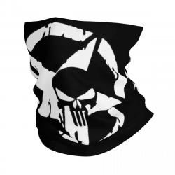 Custom The Punisher Skull Neck Gaiter Women Men Windproof Winter Vintage Skeleton Bandana Scarf for 