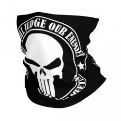 Custom The Punisher Skull Neck Gaiter Women Men Windproof Winter Vintage Skeleton Bandana Scarf for 