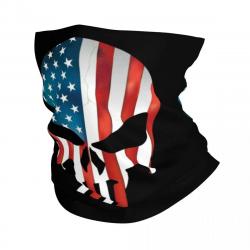 Custom The Punisher Skull Neck Gaiter Women Men Windproof Winter Vintage Skeleton Bandana Scarf for 
