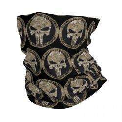 Custom The Punisher Skull Neck Gaiter Women Men Windproof Winter Vintage Skeleton Bandana Scarf for 