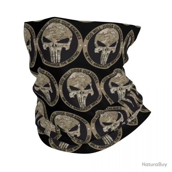 Custom The Punisher Skull Neck Gaiter Women Men Windproof Winter Vintage Skeleton Bandana Scarf for 