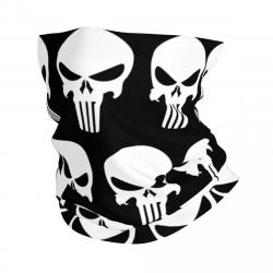 Custom The Punisher Skull Neck Gaiter Women Men Windproof Winter Vintage Skeleton Bandana Scarf for 
