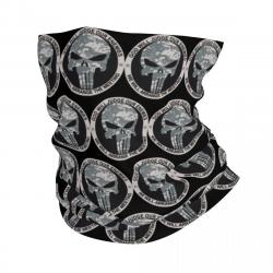 Custom The Punisher Skull Neck Gaiter Women Men Windproof Winter Vintage Skeleton Bandana Scarf for 