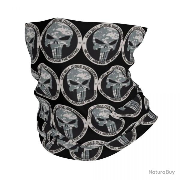 Custom The Punisher Skull Neck Gaiter Women Men Windproof Winter Vintage Skeleton Bandana Scarf for 