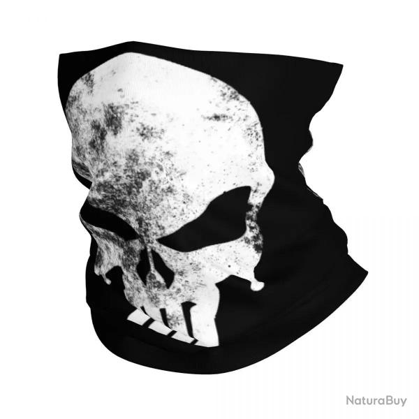Custom The Punisher Skull Neck Gaiter Women Men Windproof Winter Vintage Skeleton Bandana Scarf for 