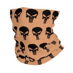 Custom The Punisher Skull Neck Gaiter Women Men Windproof Winter Vintage Skeleton Bandana Scarf for 