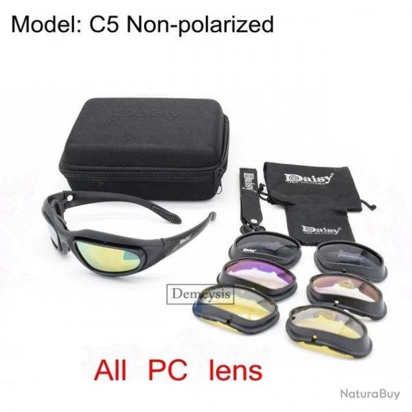 Daisy Tactical Polarized Glasses Outdoor Sport Goggles Sunglasses with 4 Lens Original Box Men Shoot