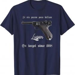 German Mauser P08 9mm Luger Pistol T-Shirt 100% Cotton O-Neck Summer Short Sleeve Casual Mens T-shir