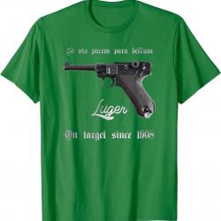 German Mauser P08 9mm Luger Pistol T-Shirt 100% Cotton O-Neck Summer Short Sleeve Casual Mens T-shir