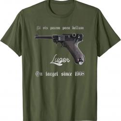 German Mauser P08 9mm Luger Pistol T-Shirt 100% Cotton O-Neck Summer Short Sleeve Casual Mens T-shir