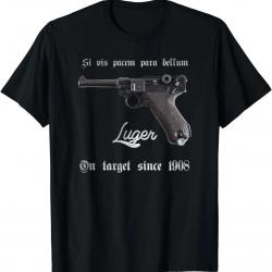 German Mauser P08 9mm Luger Pistol T-Shirt 100% Cotton O-Neck Summer Short Sleeve Casual Mens T-shir