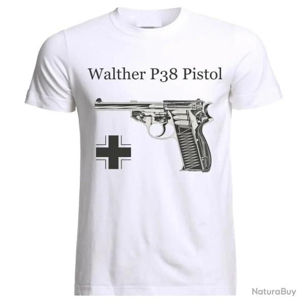 German Military Handgun Walther P38 Pistol T-Shirt 100% Cotton O-Neck Summer Short Sleeve Casual Men