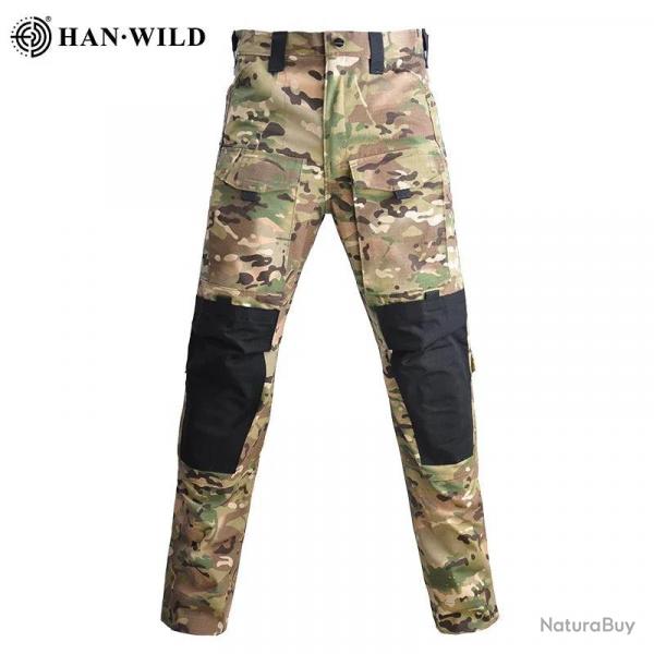 HAN WILD Hiking T-Shirt Tactical Shirt Summer Camouflage Wear Resistant Shirt Camping Hunting Shirt 