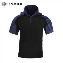 HAN WILD Hiking T-Shirt Tactical Shirt Summer Camouflage Wear Resistant Shirt Camping Hunting Shirt 