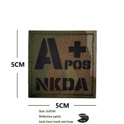 IR Reflective CP Camo Armband Morale Backpack Laser-cut Blood Group Badge NKDA Tactical Rescue Hook 
