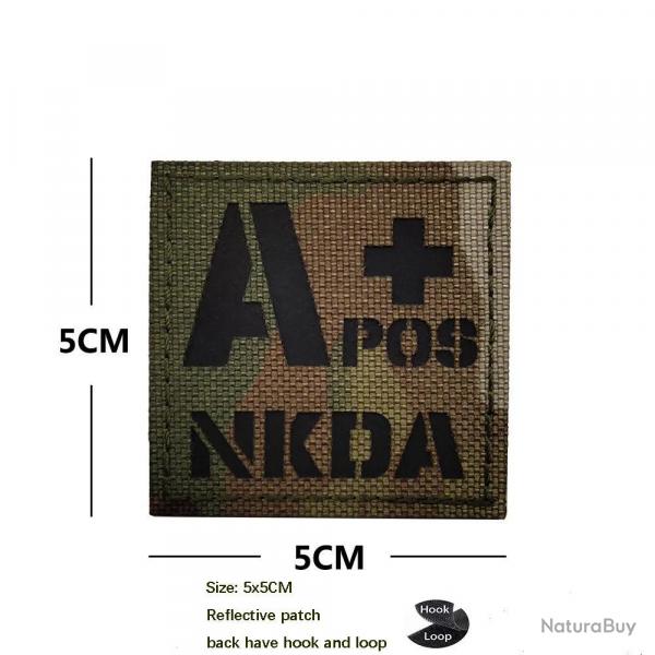 IR Reflective CP Camo Armband Morale Backpack Laser-cut Blood Group Badge NKDA Tactical Rescue Hook 