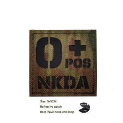 IR Reflective CP Camo Armband Morale Backpack Laser-cut Blood Group Badge NKDA Tactical Rescue Hook 