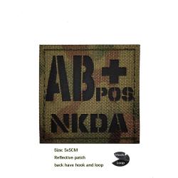 IR Reflective CP Camo Armband Morale Backpack Laser-cut Blood Group Badge NKDA Tactical Rescue Hook 