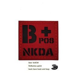 IR Reflective CP Camo Armband Morale Backpack Laser-cut Blood Group Badge NKDA Tactical Rescue Hook 