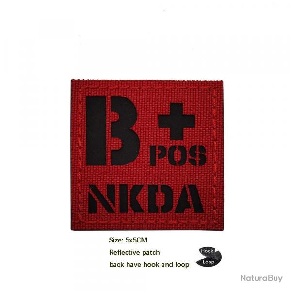 IR Reflective CP Camo Armband Morale Backpack Laser-cut Blood Group Badge NKDA Tactical Rescue Hook 