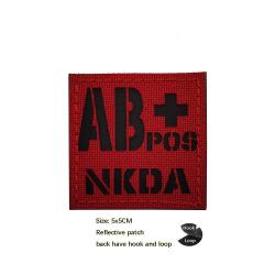IR Reflective CP Camo Armband Morale Backpack Laser-cut Blood Group Badge NKDA Tactical Rescue Hook 