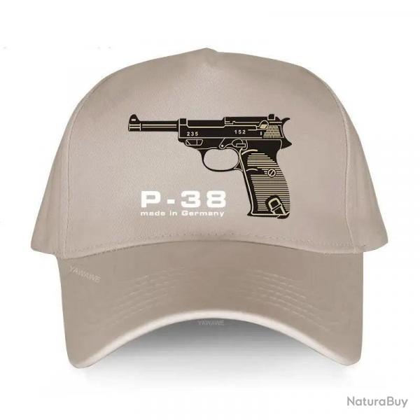 Men's summer baseball caps black Adjuatable Hat casual style Walther Plus P38 Adjustable yawawe prin