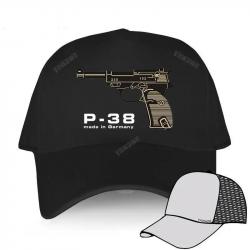 Men's summer baseball caps black Adjuatable Hat casual style Walther Plus P38 Adjustable yawawe prin