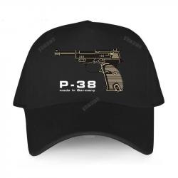 Men's summer baseball caps black Adjuatable Hat casual style Walther Plus P38 Adjustable yawawe prin