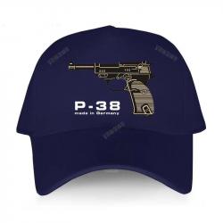 Men's summer baseball caps black Adjuatable Hat casual style Walther Plus P38 Adjustable yawawe prin