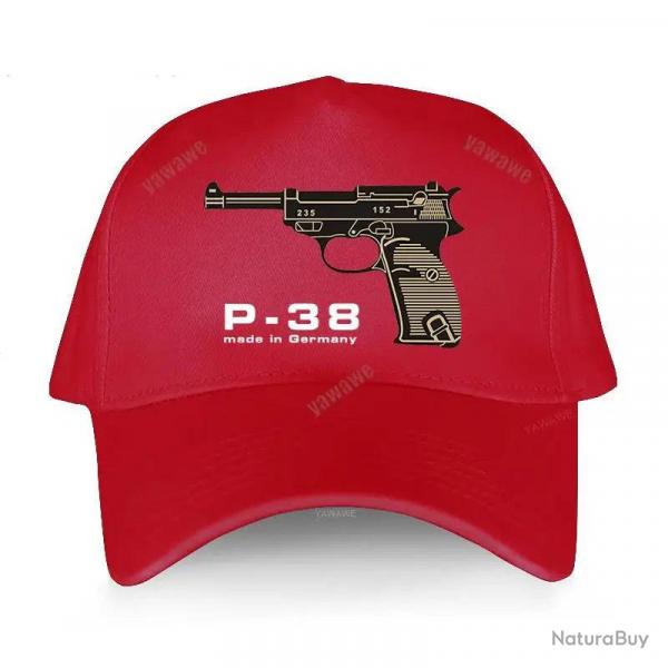 Men's summer baseball caps black Adjuatable Hat casual style Walther Plus P38 Adjustable yawawe prin