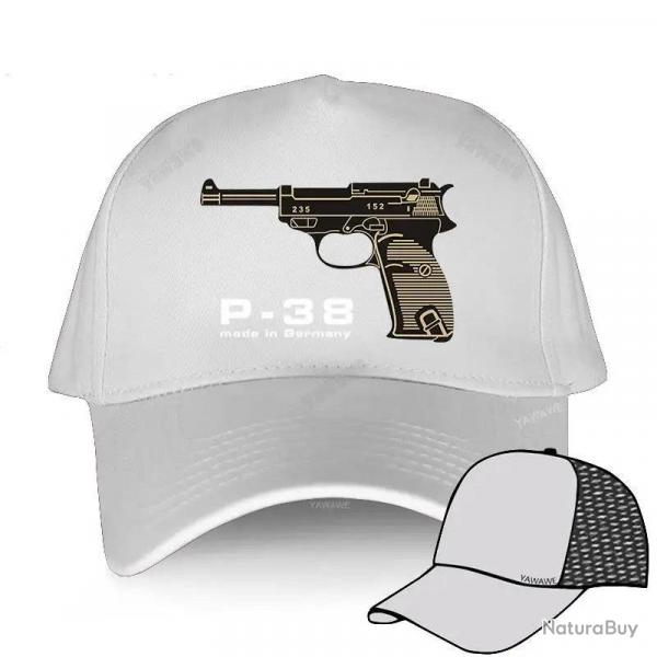 Men's summer baseball caps black Adjuatable Hat casual style Walther Plus P38 Adjustable yawawe prin