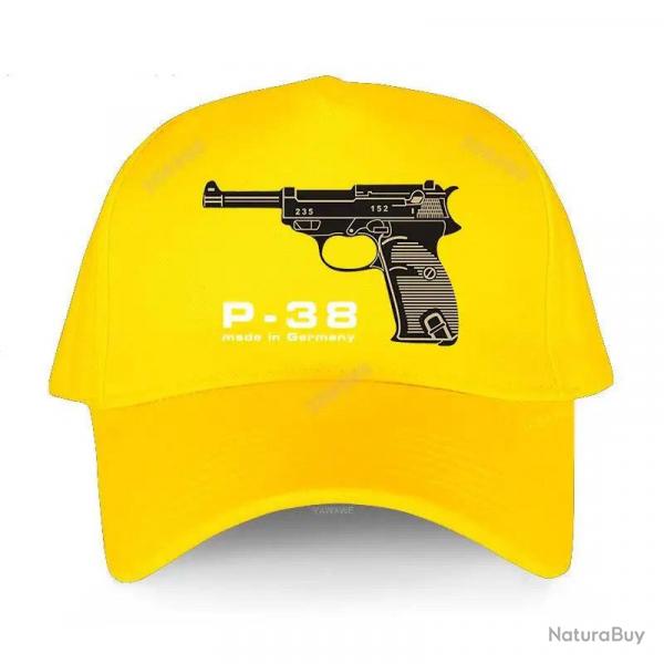 Men's summer baseball caps black Adjuatable Hat casual style Walther Plus P38 Adjustable yawawe prin