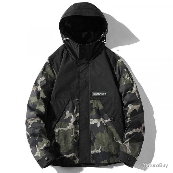 Military Bomber Jacket Men Fashion Casual Camping  Jacket Coat Windproof Hooded Windbreaker Coats Ma