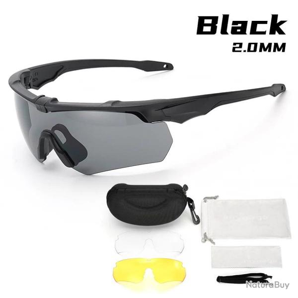 Military Tactical Goggles CS  Windproof Shooting Glasses, Thick HD 3 Lens, Motocross Motorcycle, Mou