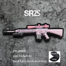 New 3D PVC M416 Q Edition Rubbe Armband BABAYAGA Backpack Morale Collection Pink SR 25 Military Hook