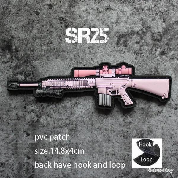 New 3D PVC M416 Q Edition Rubbe Armband BABAYAGA Backpack Morale Collection Pink SR 25 Military Hook