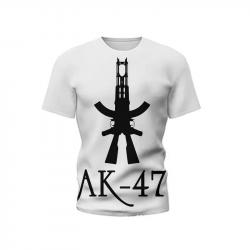 New Summer Men's T-shirt Personality Ak47 Series 3d Printed Military Weapons Pattern Tough Man Outdo
